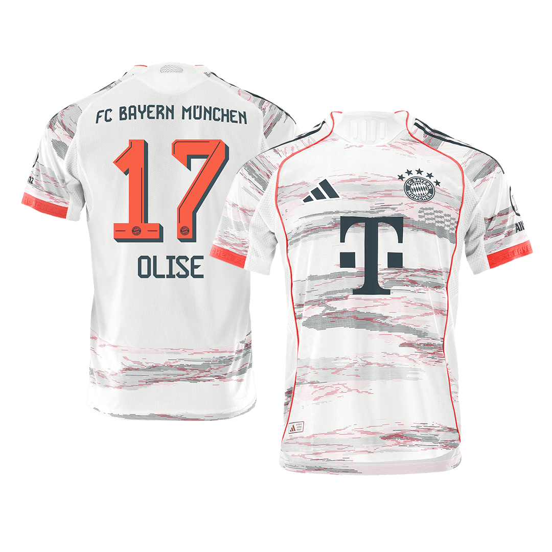 OLISE #17 Bayern Munich Maillot Extérieur 2025/26 Blanc Joueur
