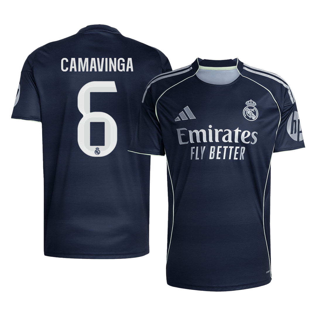 CAMAVINGA #6 Maillot Extérieur Real Madrid 2025/26 Bleu marine - Super