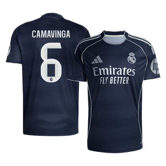 CAMAVINGA #6 Maillot Extérieur Real Madrid 2025/26 Bleu marine - Super