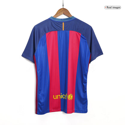 Retro MESSI #10 Barcelona Domicile Maillot 2016/17 Rouge&Bleu