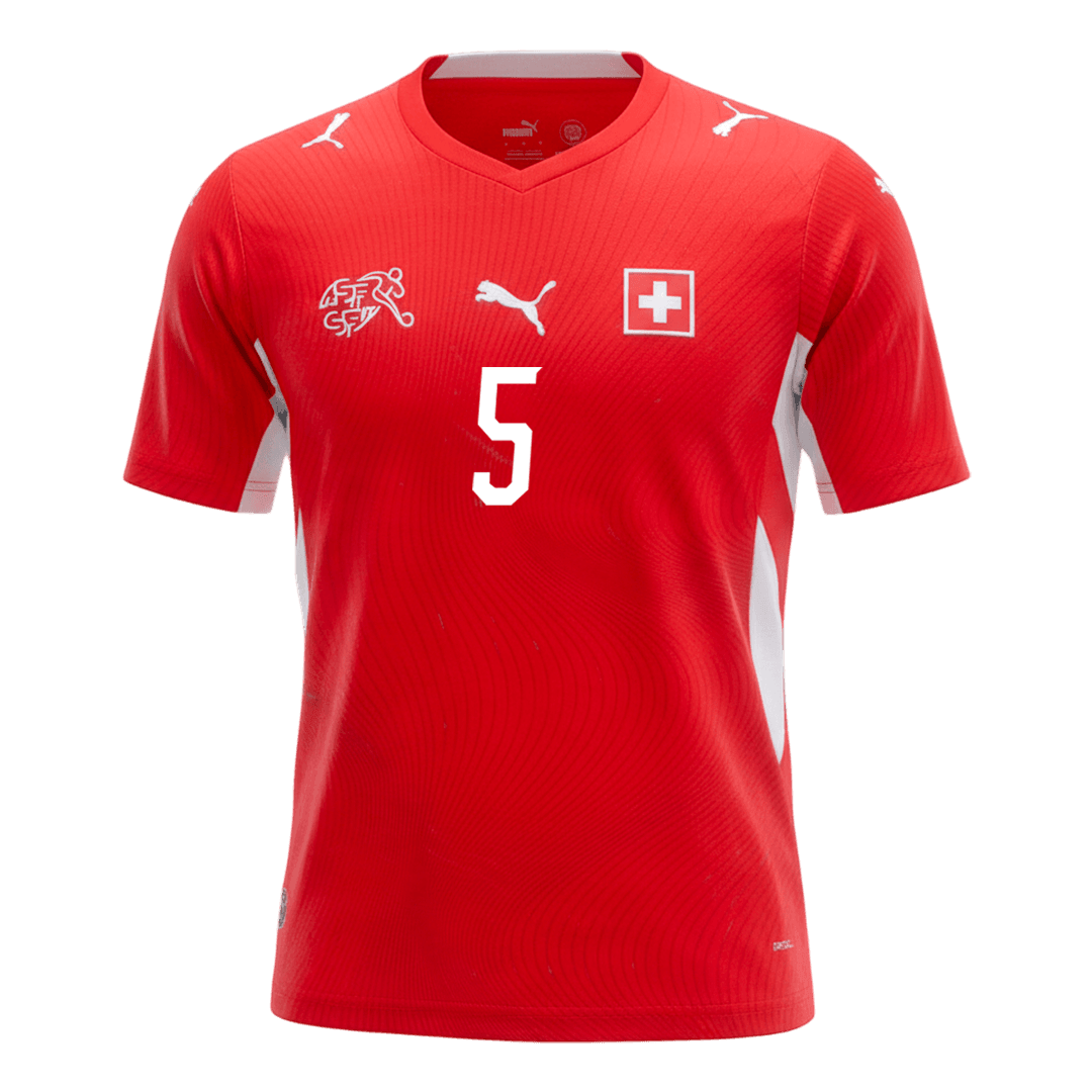 AKANJI #5 Maillot Domicile Suisse - Coupe du Monde 2026 Rouge