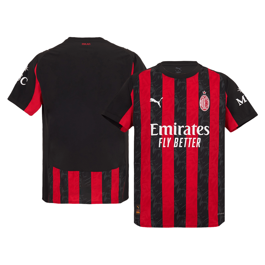 Maillot Domicile AC Milan 2025/26 Rouge et Noir Joueur