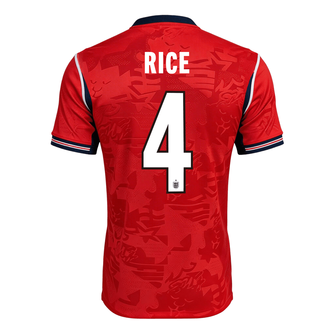 RICE #4 Angleterre Maillot Extérieur - Coupe du Monde 2026 Rouge Joueur