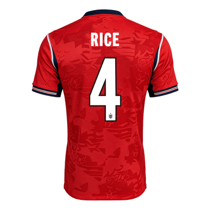 RICE #4 Angleterre Maillot Extérieur - Coupe du Monde 2026 Rouge Joueur