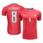 B.FERNANDES #8 Portugal Domicile Maillot - Coupe du Monde 2026 Rouge Joueur