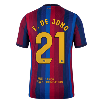 F. DE JONG #21 Barcelona Domicile Maillot 2026/27 Rouge&Bleu Joueur