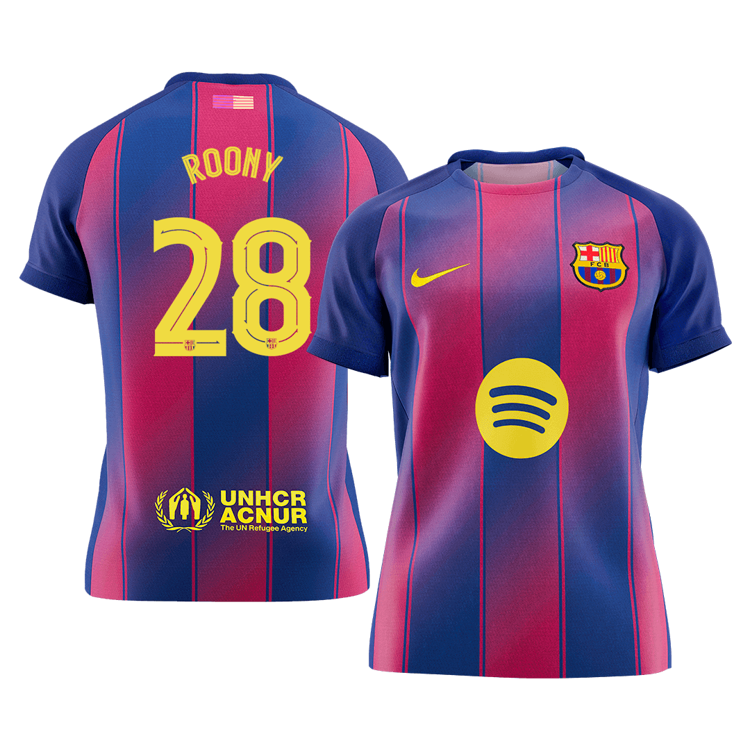 ROONY #28 Barcelone Domicile Maillot 2025/26 Rouge&Bleu - UCL - Super