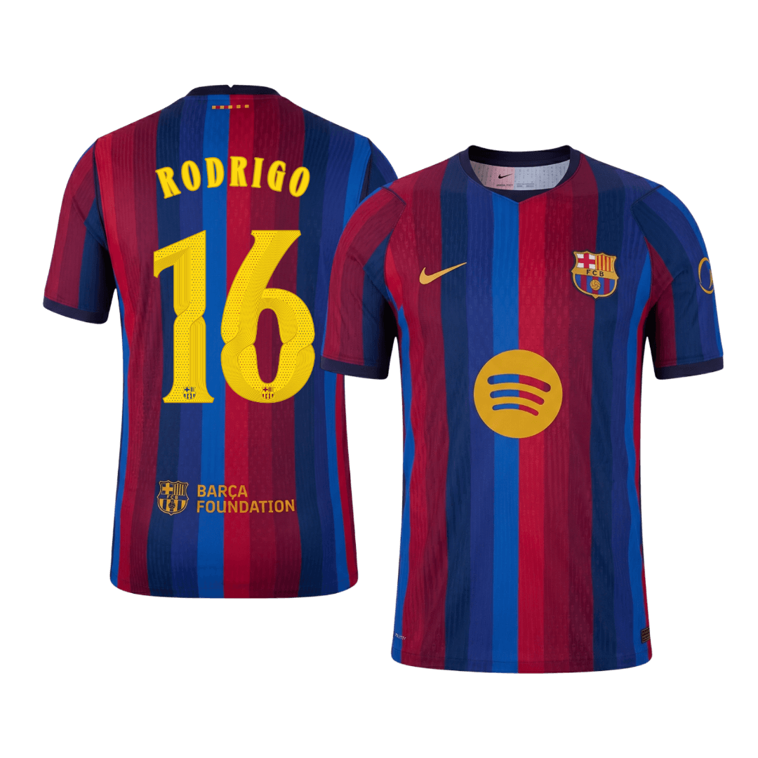 RODRIGO #16 Barcelona Domicile Maillot 2026/27 Rouge&Bleu Joueur - UCL