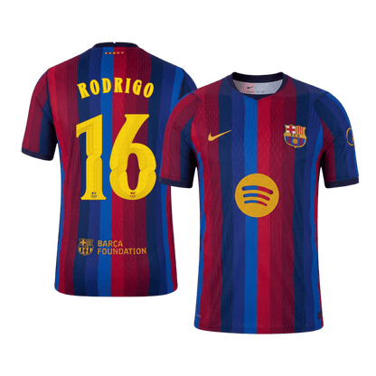 RODRIGO #16 Barcelona Domicile Maillot 2026/27 Rouge&Bleu Joueur - UCL