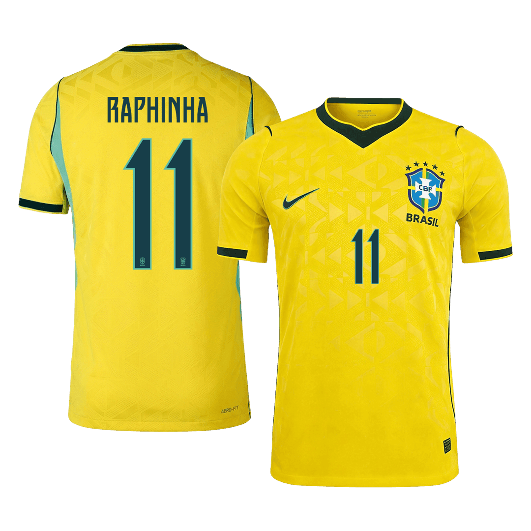 RAPHINHA #11 Brazil Home Shirt - World Cup 2026 Yellow Player