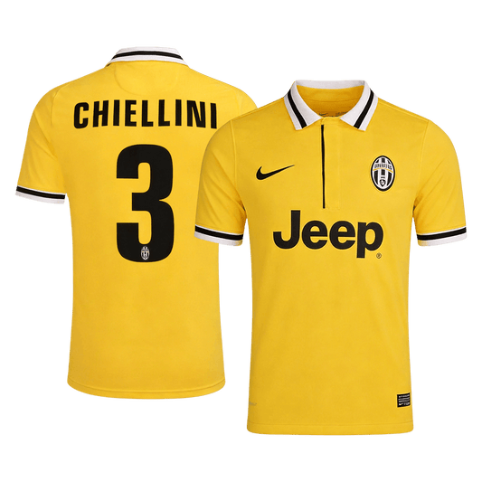 Maillot Rétro CHIELLINI #3 Juventus Extérieur 2013/14 Jaune