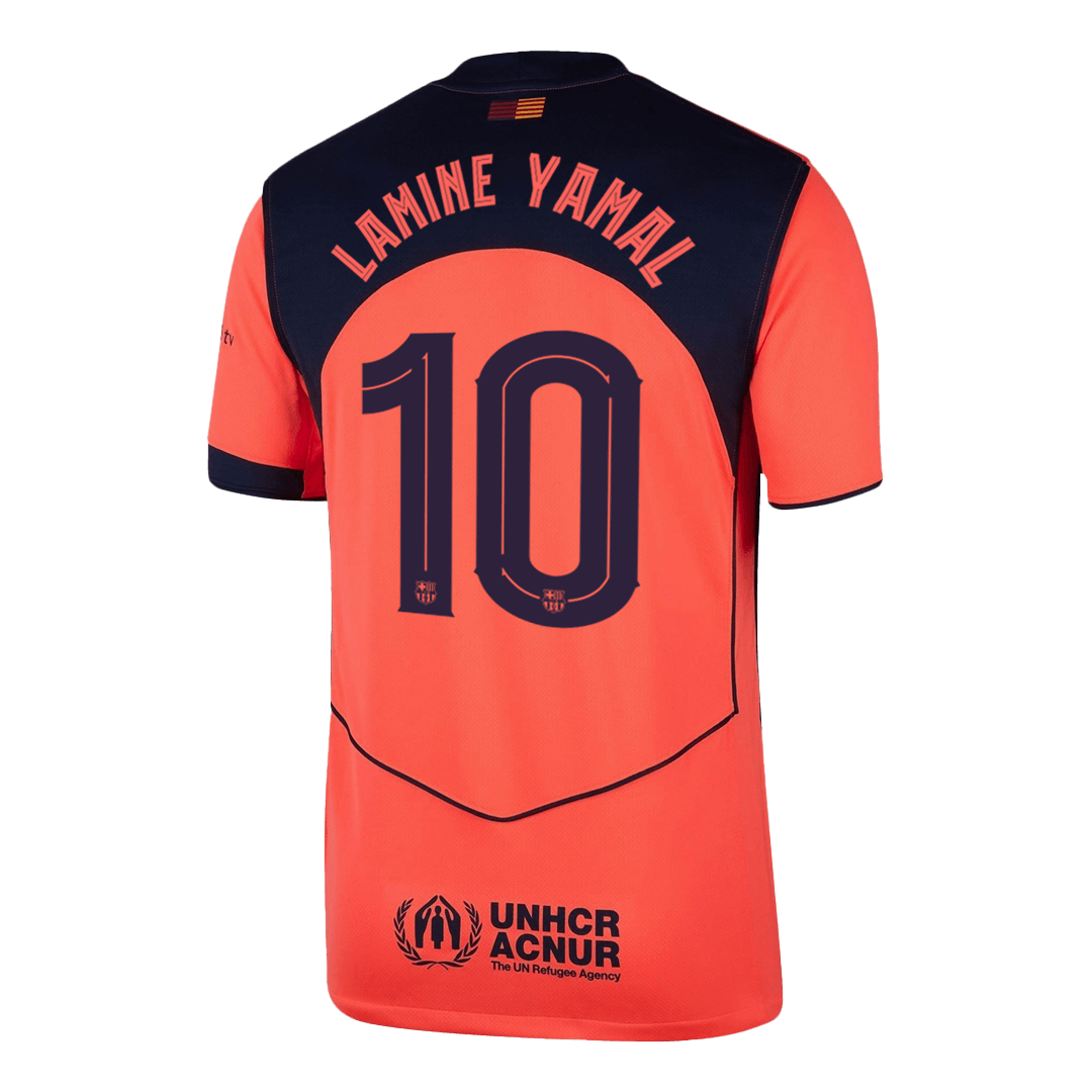 LAMINE YAMAL #10 Maillot Tiers Barcelone 2025/26 Orange - UCL