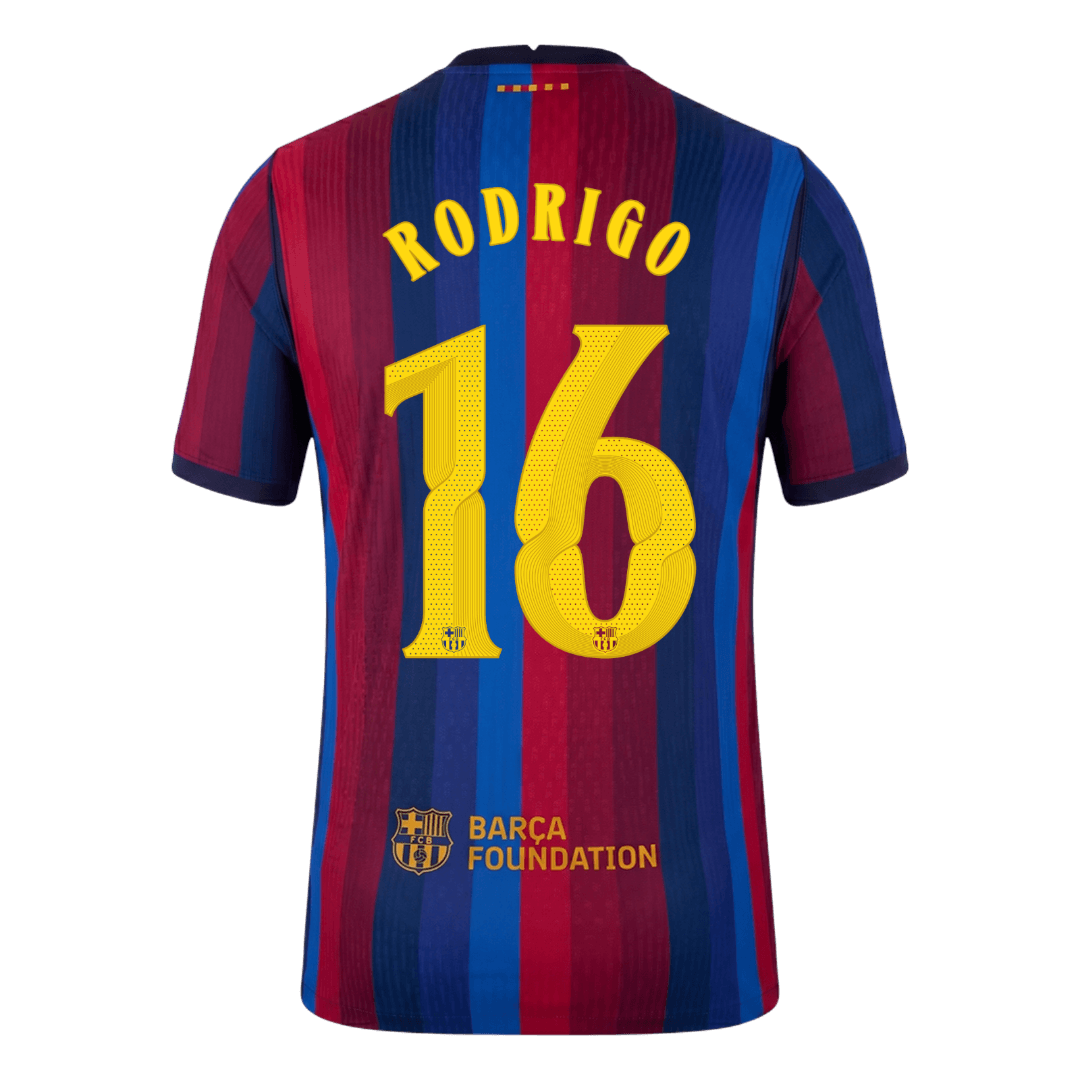 RODRIGO #16 Barcelona Domicile Maillot 2026/27 Rouge&Bleu Joueur - UCL