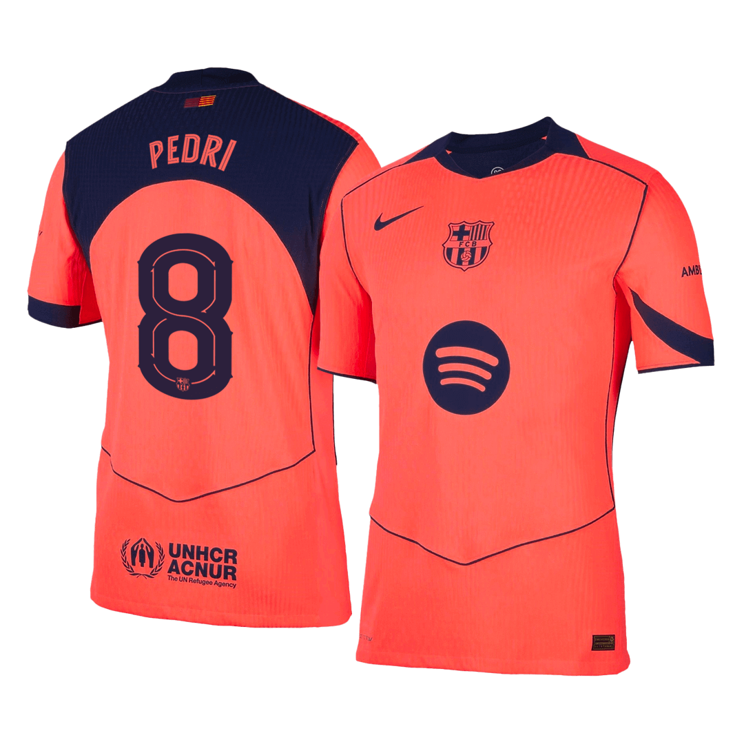 PEDRI #8 Barcelone Troisième Maillot 2025/26 Orange Joueur - UCL