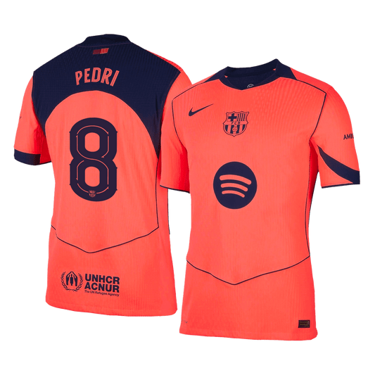 PEDRI #8 Barcelone Troisième Maillot 2025/26 Orange Joueur - UCL