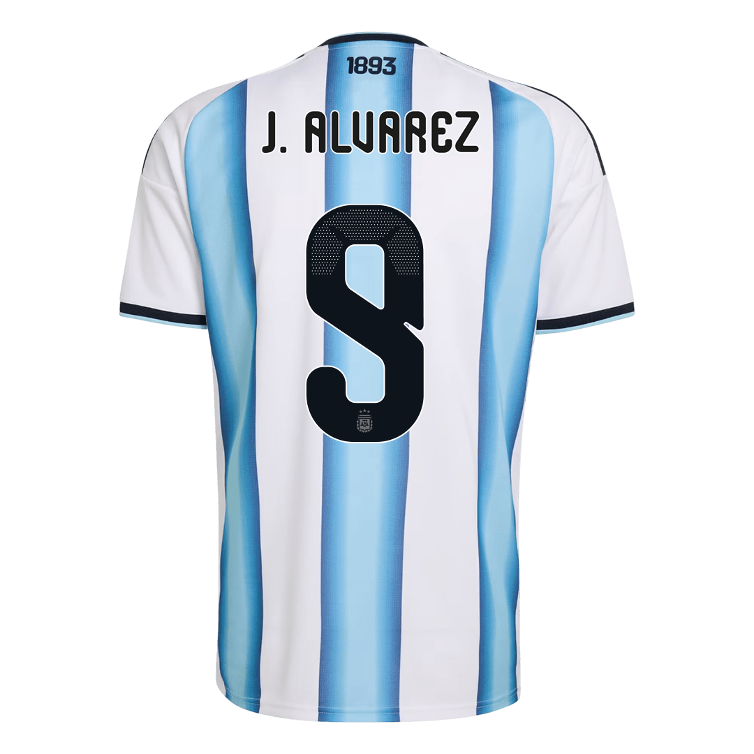 J. ALVAREZ #9 Argentine Domicile Maillot - Coupe du Monde 2026 Blue&White - Super