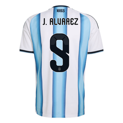 J. ALVAREZ #9 Argentine Domicile Maillot - Coupe du Monde 2026 Blue&White - Super