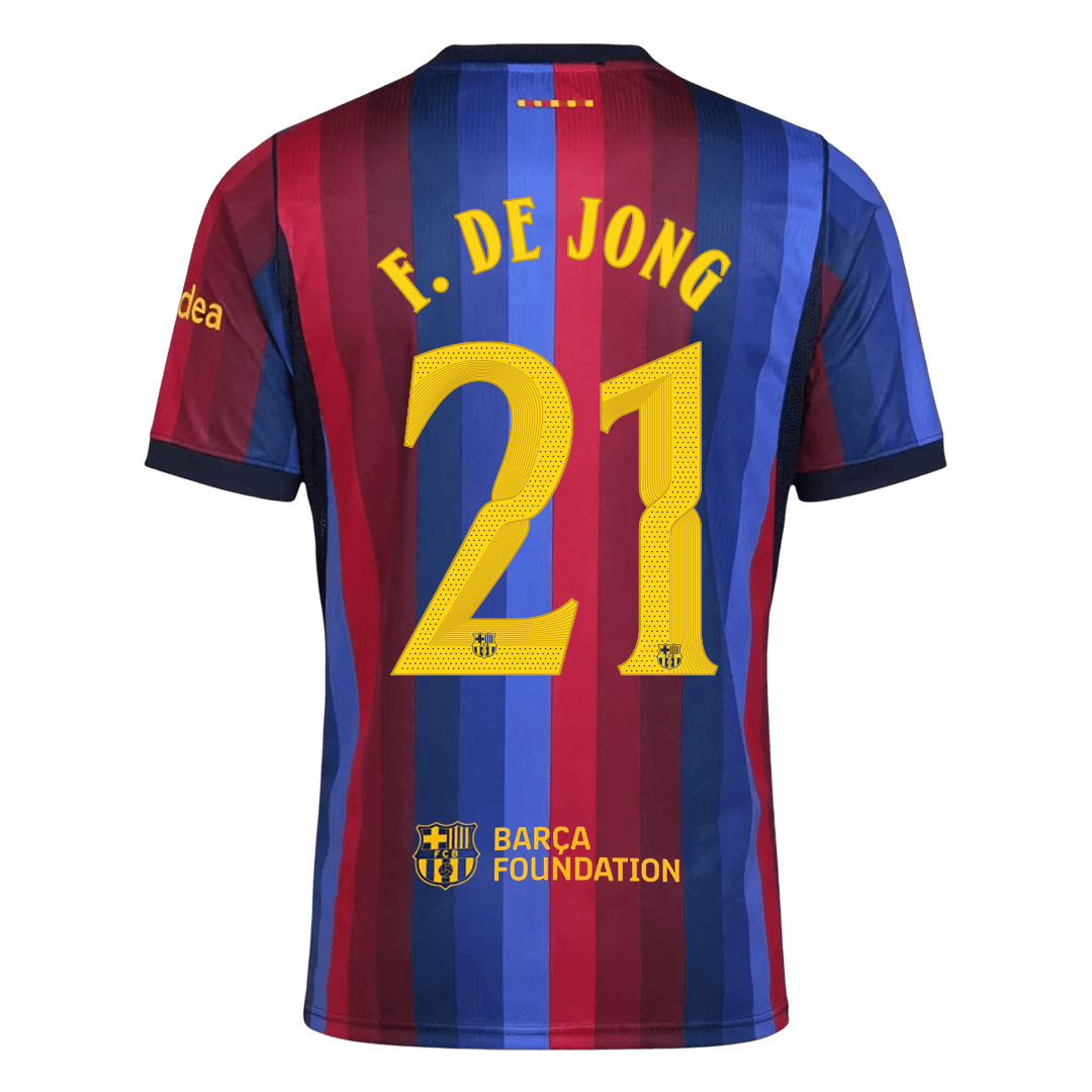 F. DE JONG #21 Barcelona Domicile Maillot 2026/27 Blue&Garnet - UCL