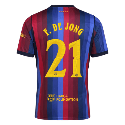 F. DE JONG #21 Barcelona Domicile Maillot 2026/27 Blue&Garnet - UCL