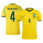 MARQUINHOS #4 Brazil Home Jersey - 2026 World Cup Yellow Player