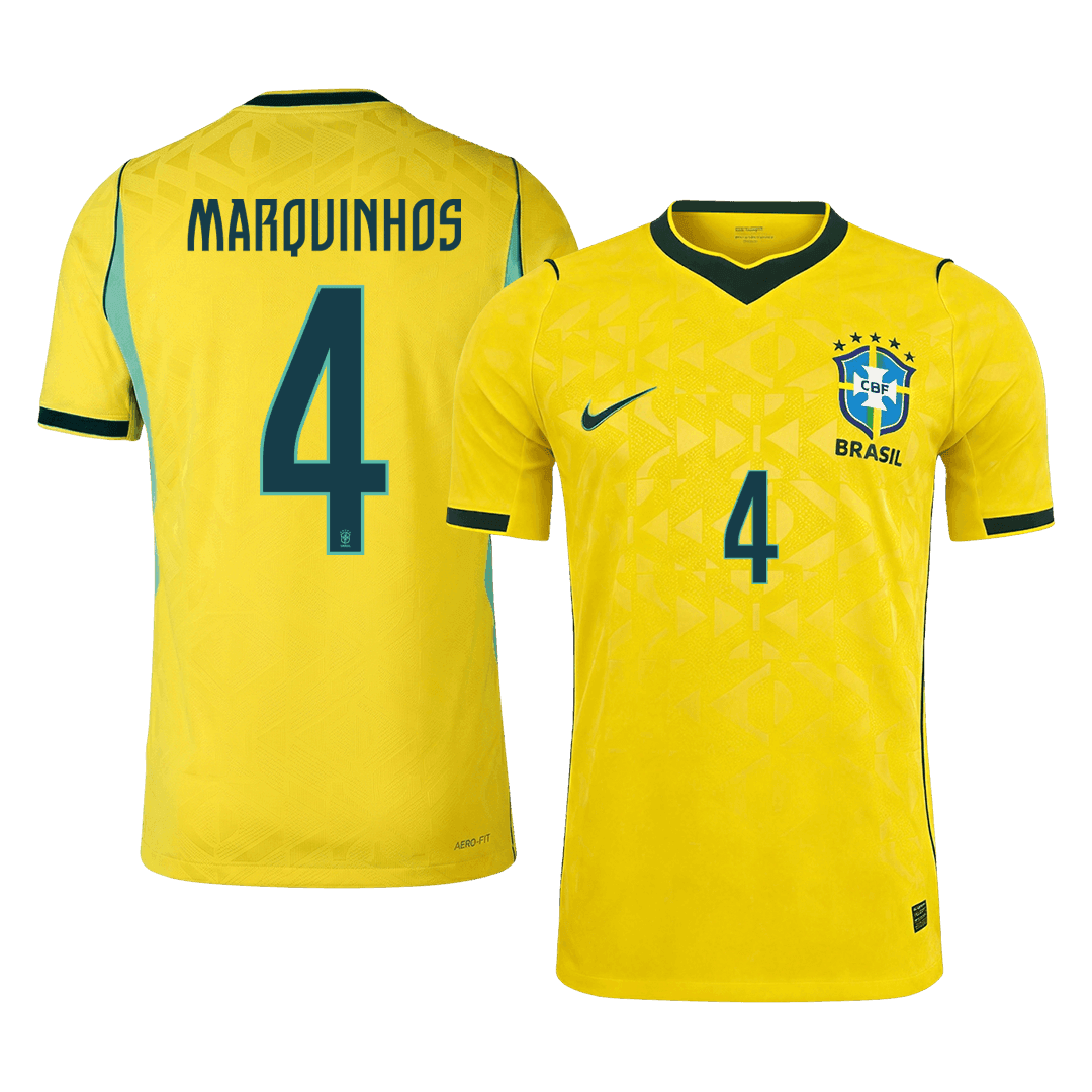 MARQUINHOS #4 Brazil Home Jersey - 2026 World Cup Yellow Player
