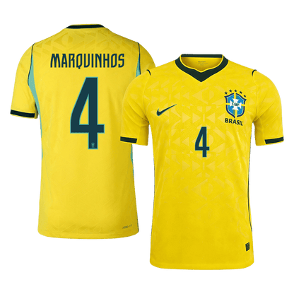 MARQUINHOS #4 Brazil Home Jersey - 2026 World Cup Yellow Player