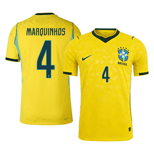 MARQUINHOS #4 Brazil Home Jersey - 2026 World Cup Yellow Player