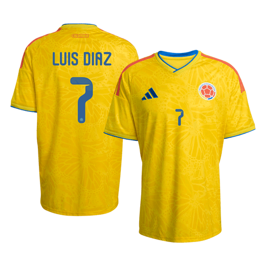 LUIS DÍAZ #7 Colombie Maillot Domicile - Coupe du Monde 2026 Jaune