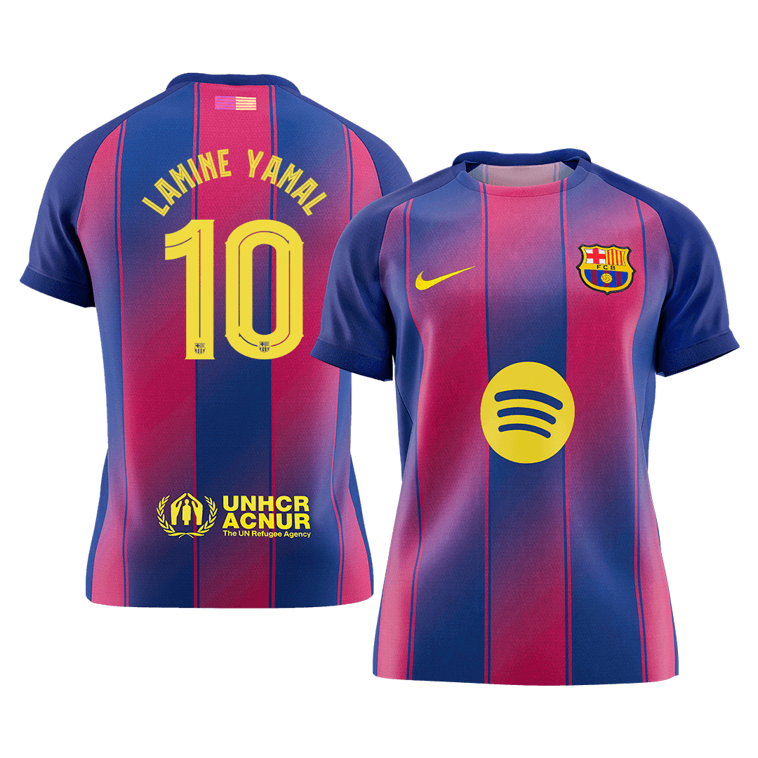 LAMINE YAMAL #10 Barcelona Domicile Maillot 2025/26 Rouge&Bleu - UCL - Super