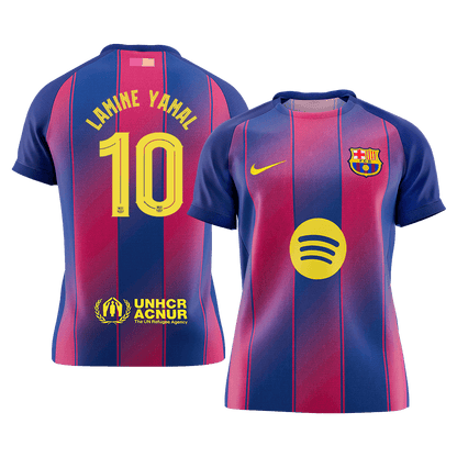 LAMINE YAMAL #10 Barcelona Domicile Maillot 2025/26 Rouge&Bleu - UCL - Super