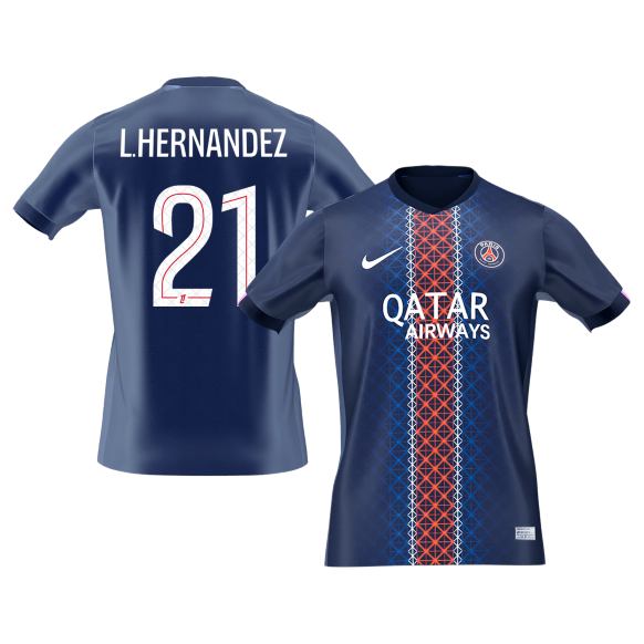 L.HERNANDEZ #21 PSG Domicile Maillot 2025/26 Bleu marine - Super