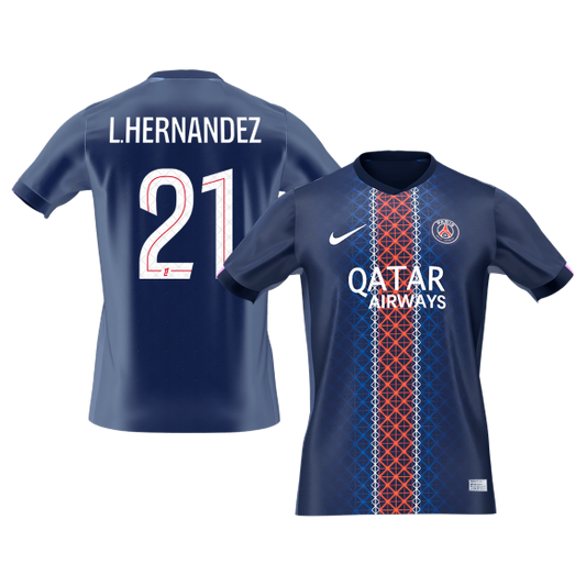 L.HERNANDEZ #21 PSG Domicile Maillot 2025/26 Bleu marine - Super