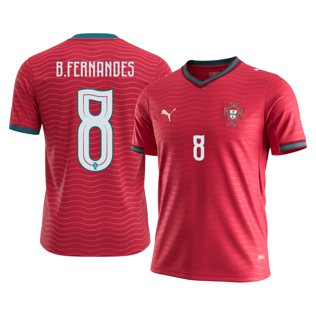 B.FERNANDES #8 Portugal Home Shirt - World Cup 2026 Red - Super