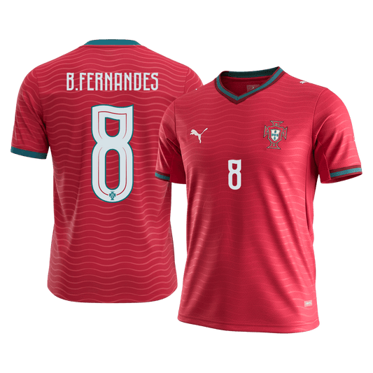 B.FERNANDES #8 Portugal Home Shirt - World Cup 2026 Red - Super