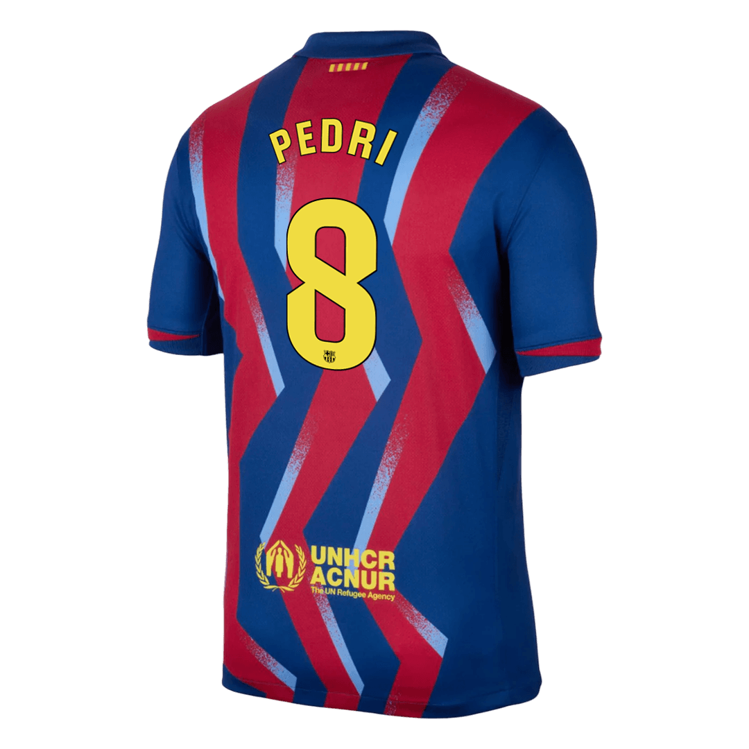 PEDRI #8 Maillot Extérieur Barcelone Quatrième 2025/26 Rouge&Bleu