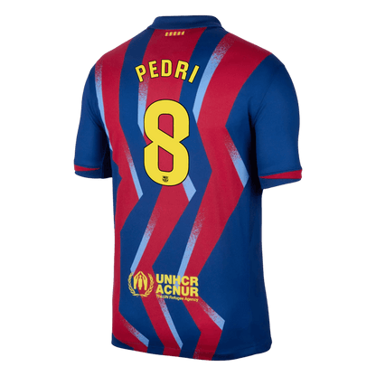 PEDRI #8 Maillot Extérieur Barcelone Quatrième 2025/26 Rouge&Bleu