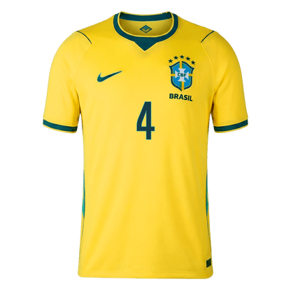 MARQUINHOS #4 Brésil Domicile Maillot - Coupe du Monde 2026 Jaune - Super