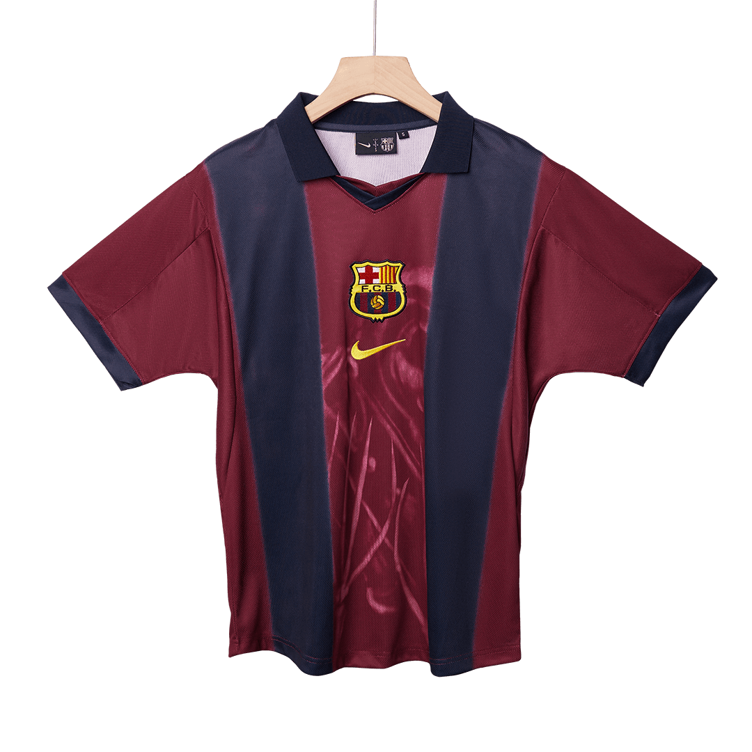 Retro Barcelona Domicile Maillot 2000/01 Rouge&Bleu