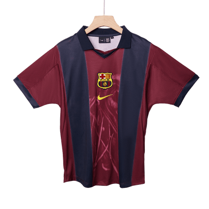 Retro Barcelona Domicile Maillot 2000/01 Rouge&Bleu