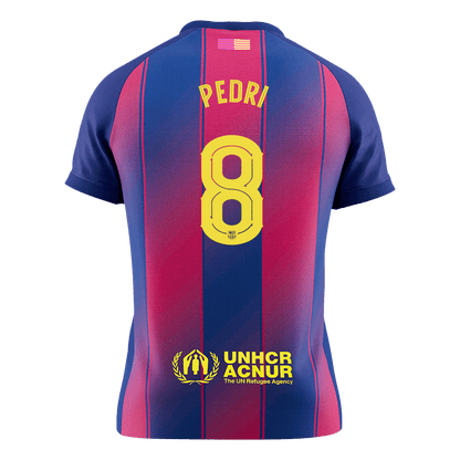PEDRI #8 Barcelone Domicile Maillot 2025/26 Rouge&Bleu - UCL - Super
