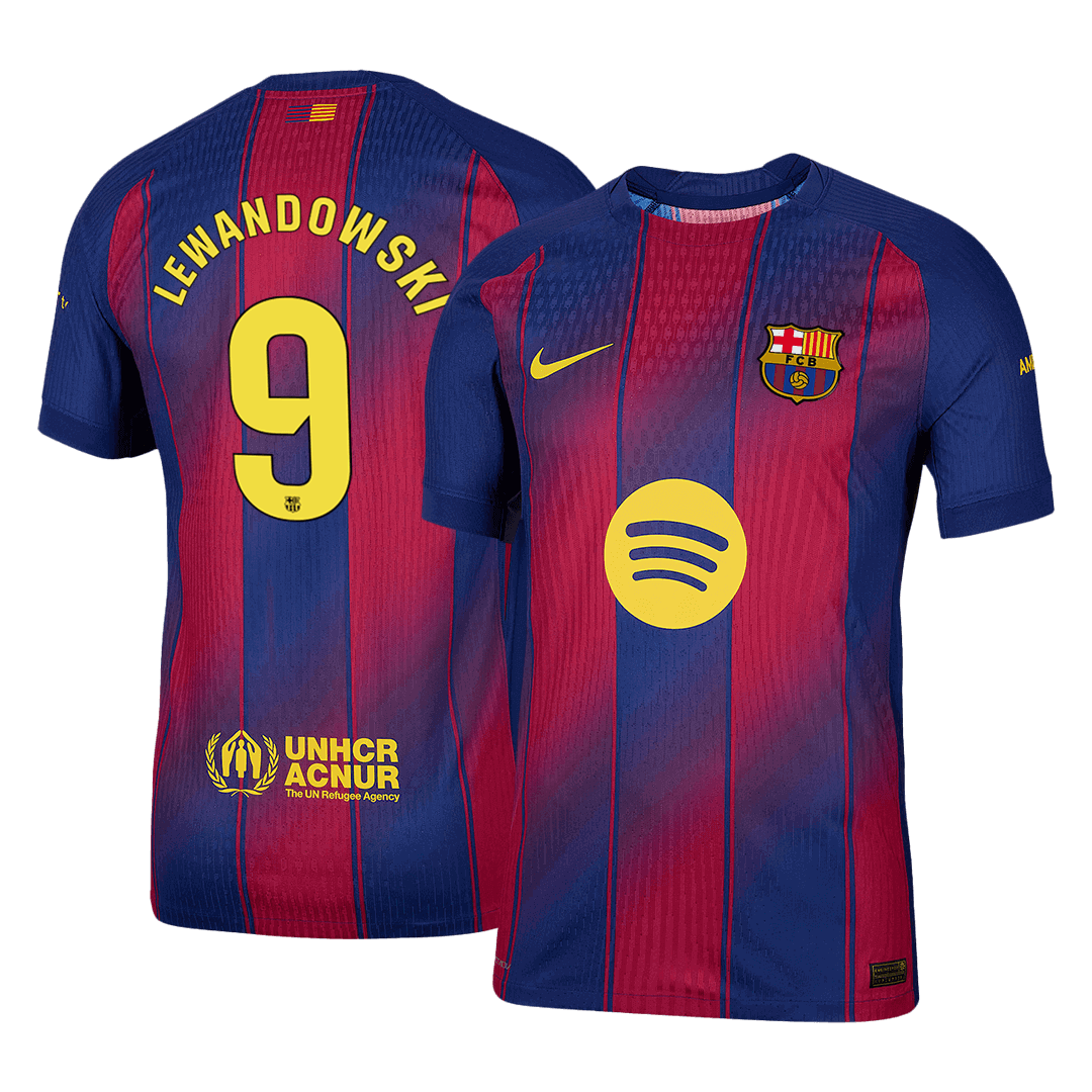 LEWANDOWSKI #9 Maillot Domicile Barcelone 2025/26 Rouge&Bleu Joueur