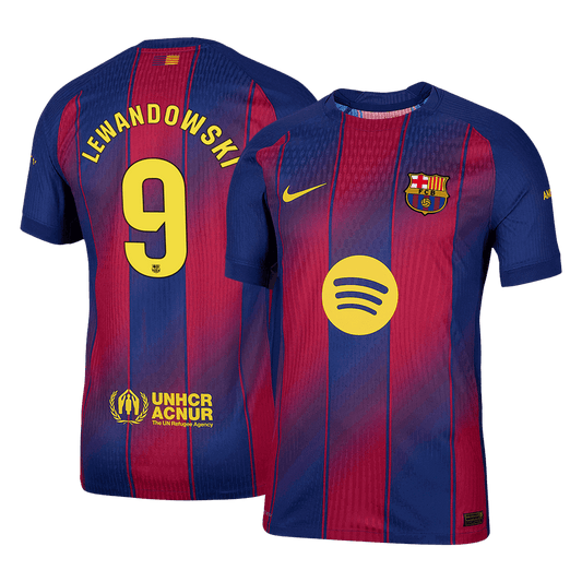 LEWANDOWSKI #9 Maillot Domicile Barcelone 2025/26 Rouge&Bleu Joueur