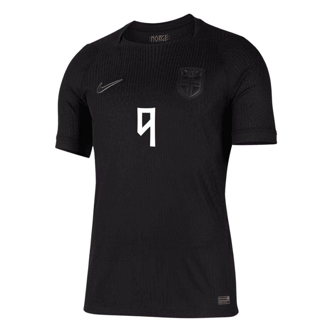 BRAUT HAALAND #9 Norvège Maillot Extérieur - Coupe du Monde 2026 Noir Joueur