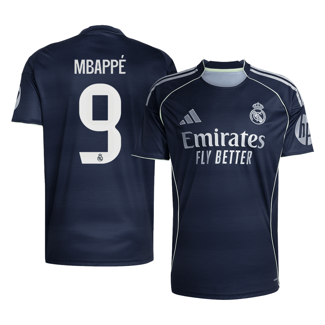 MBAPPÉ #9 Real Madrid Maillot Extérieur 2025/26 Bleu Marine - Super