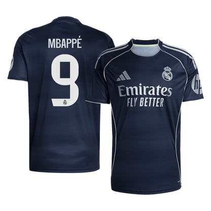 MBAPPÉ #9 Real Madrid Maillot Extérieur 2025/26 Bleu Marine - Super