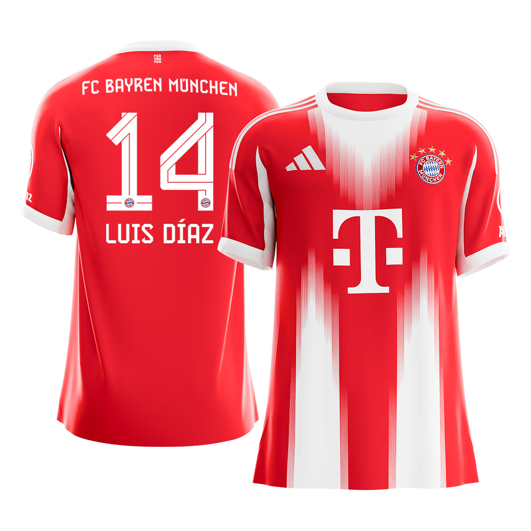 LUIS DÍAZ #14 Bayern Munich Domicile Maillot 2025/26 Rouge - Super