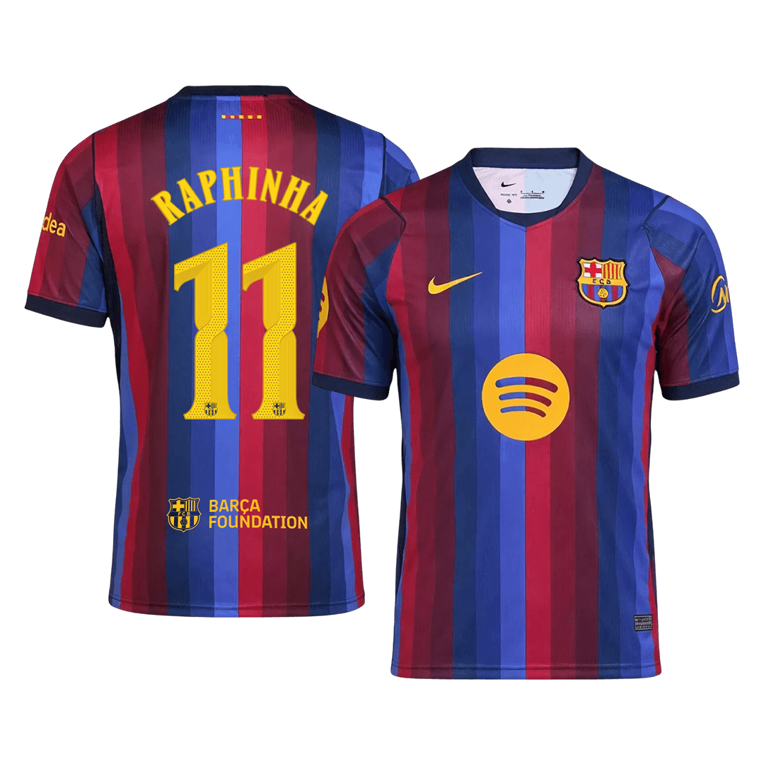 رافينيا #11 برشلونة القميص الأساسي 2026/27 أزرق وعنابي - دوري أبطال أوروبا