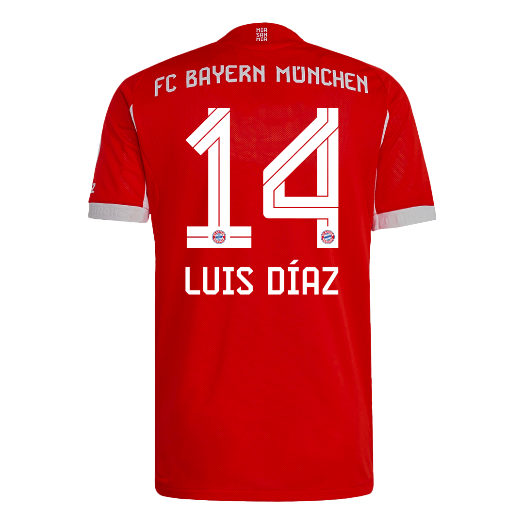 LUIS DÍAZ #14 Bayern Munich Maillot Domicile 2025/26 Rouge Joueur