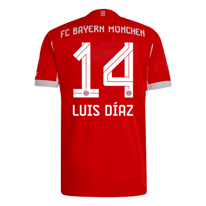 LUIS DÍAZ #14 Bayern Munich Maillot Domicile 2025/26 Rouge Joueur