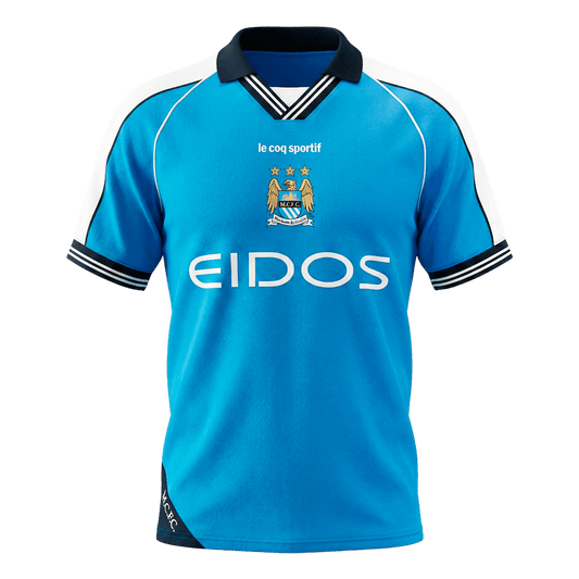 Retro Manchester City Domicile Maillot 1999/01 Bleu